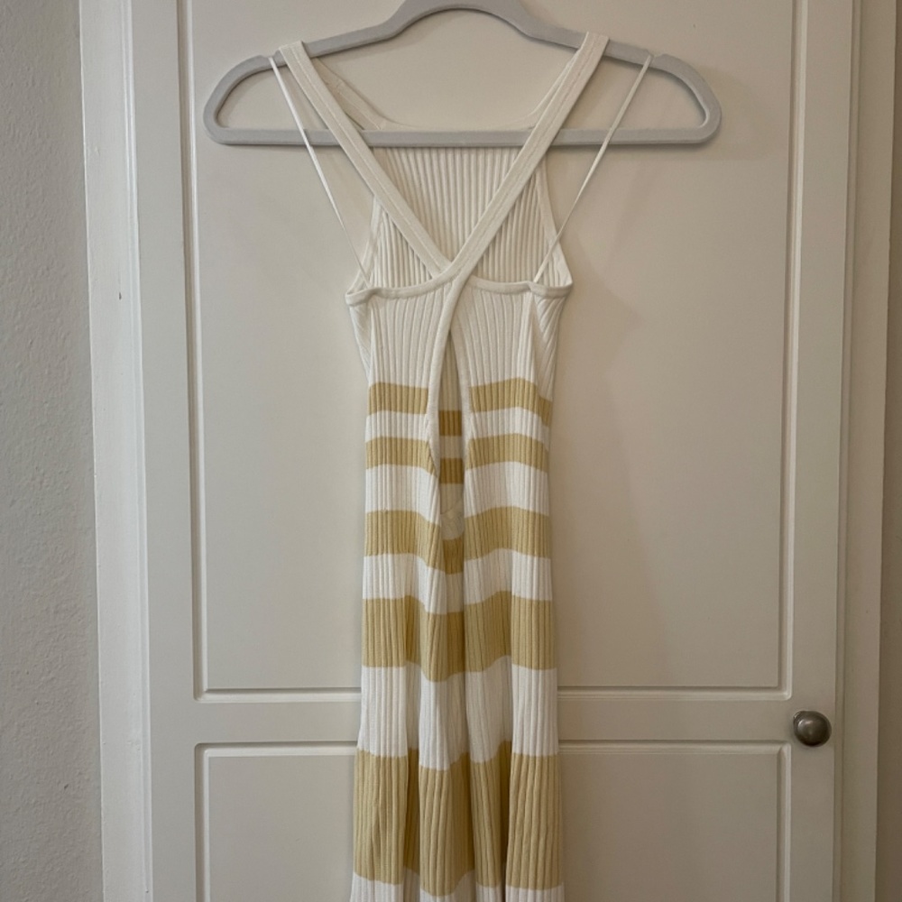 Significant Other Sage Maxi Dress Almond White Cream Stripe 2 XS Small Midi Tank - Picture 5 of 8